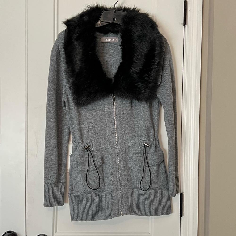 Fur-trim Sweater